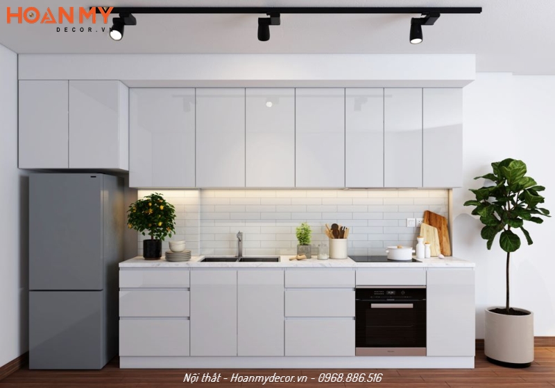 Tủ bếp kịch trần không còn đau đầu về vấn đề bụi bẩn