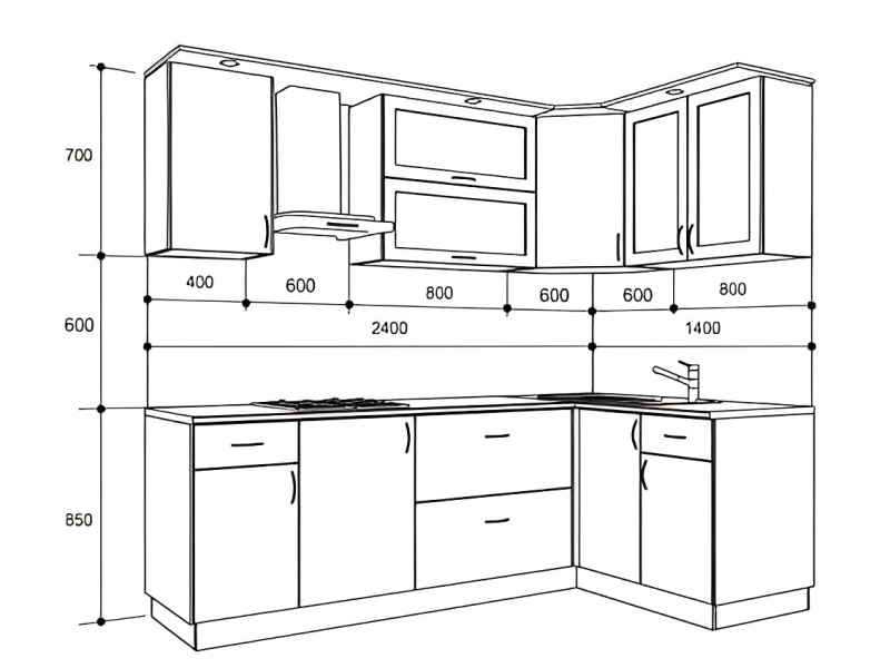 Bản vẽ tủ bếp chuẩn cho gia đình Việt