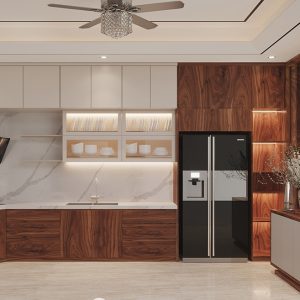 Tủ bếp gỗ công nghiệp lõi MDF, phủ Melamine CN6