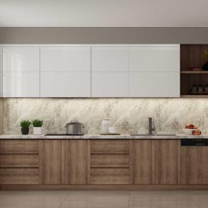 Tủ bếp gỗ công nghiệp lõi MDF kết hợp lõi WPB, phủ Laminate