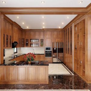 Tủ bếp gỗ Gõ tự nhiên TN3