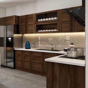 Tủ bếp gỗ óc chó tự nhiên TN2