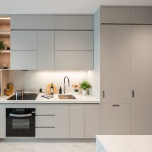 Tủ bếp nhựa dán Laminate - cánh Lacque Laminate CN12