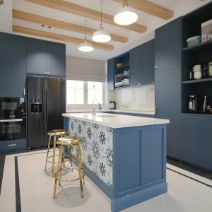 Tủ bếp inox cao cấp chống nước - Cánh Lacque Laminate TI4
